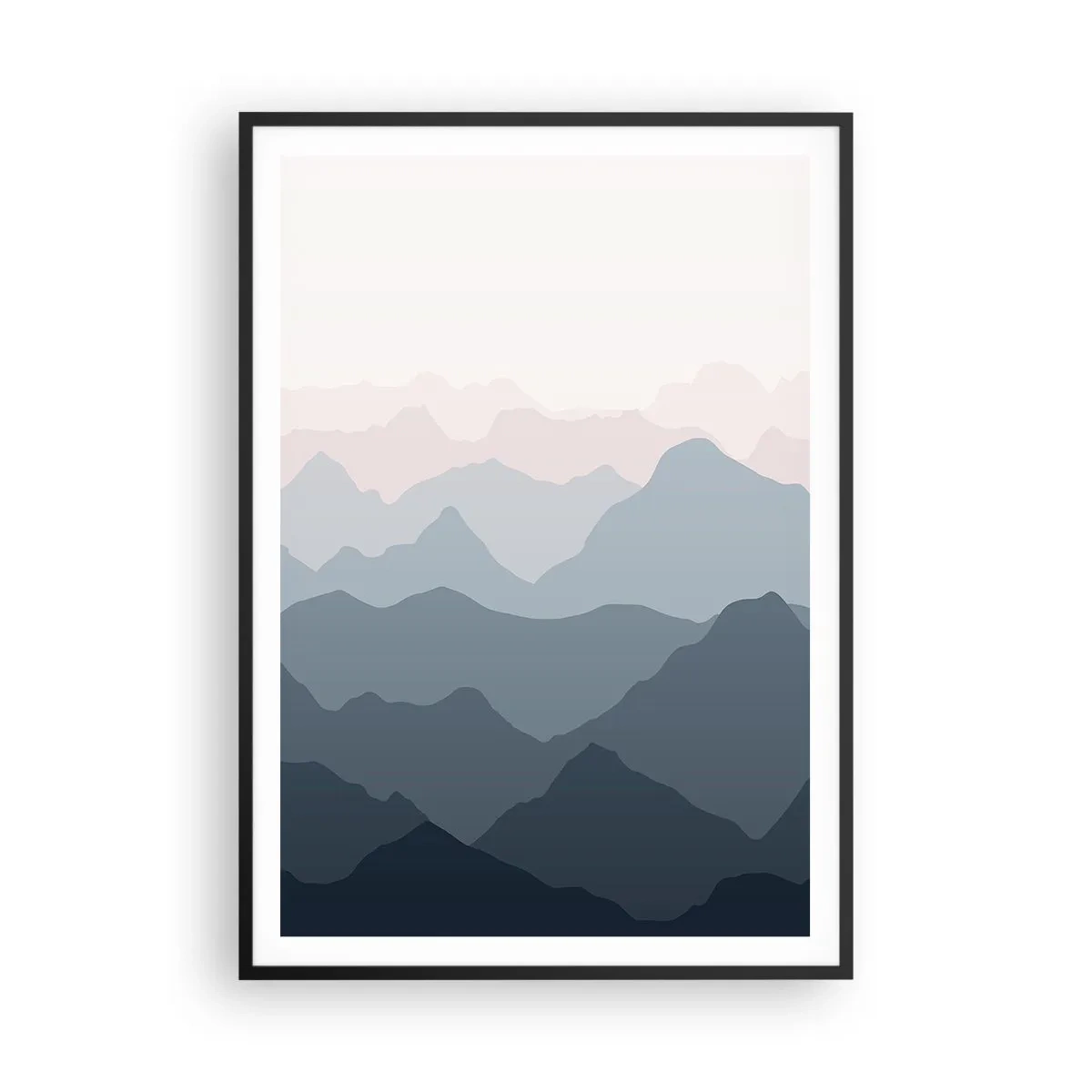 Poster in een zwarte lijst - Golven van de bergen - 70x100 cm