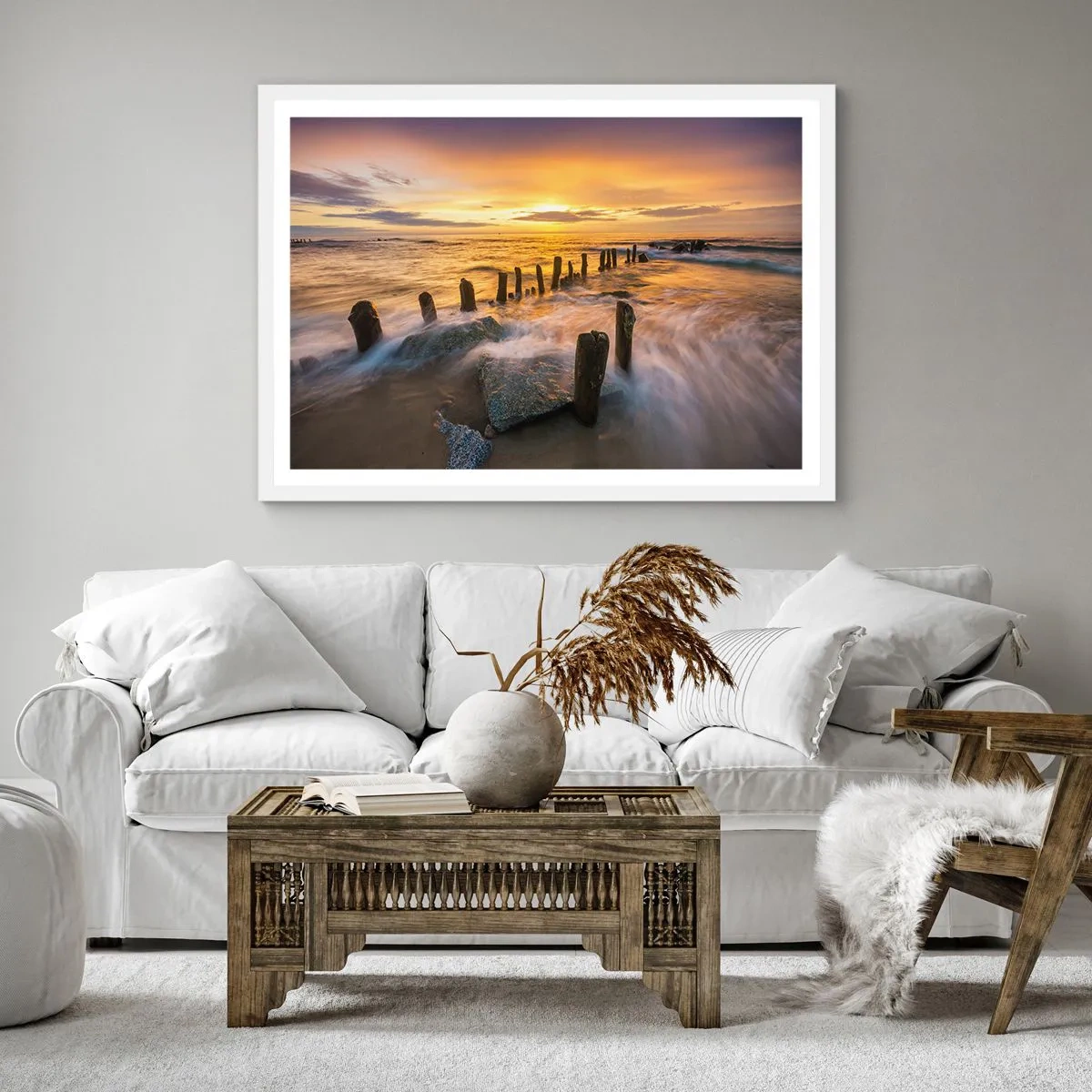 Poster in een witte lijst - De rauwe schoonheid van de Oostzee - 30x30 cm