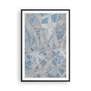 Poster in een zwarte lijst - In een blauwgrijs labyrint - 61x91 cm