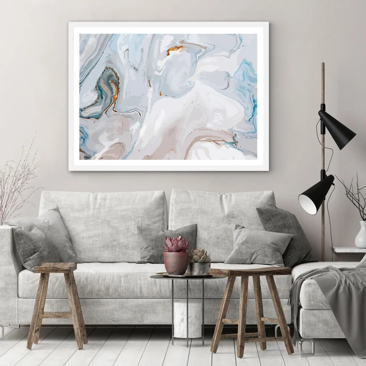 Poster in een witte lijst - Het wit is verheven - 100x70 cm