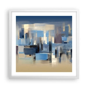 Poster in een witte lijst - Blauwe constructie - 50x50 cm