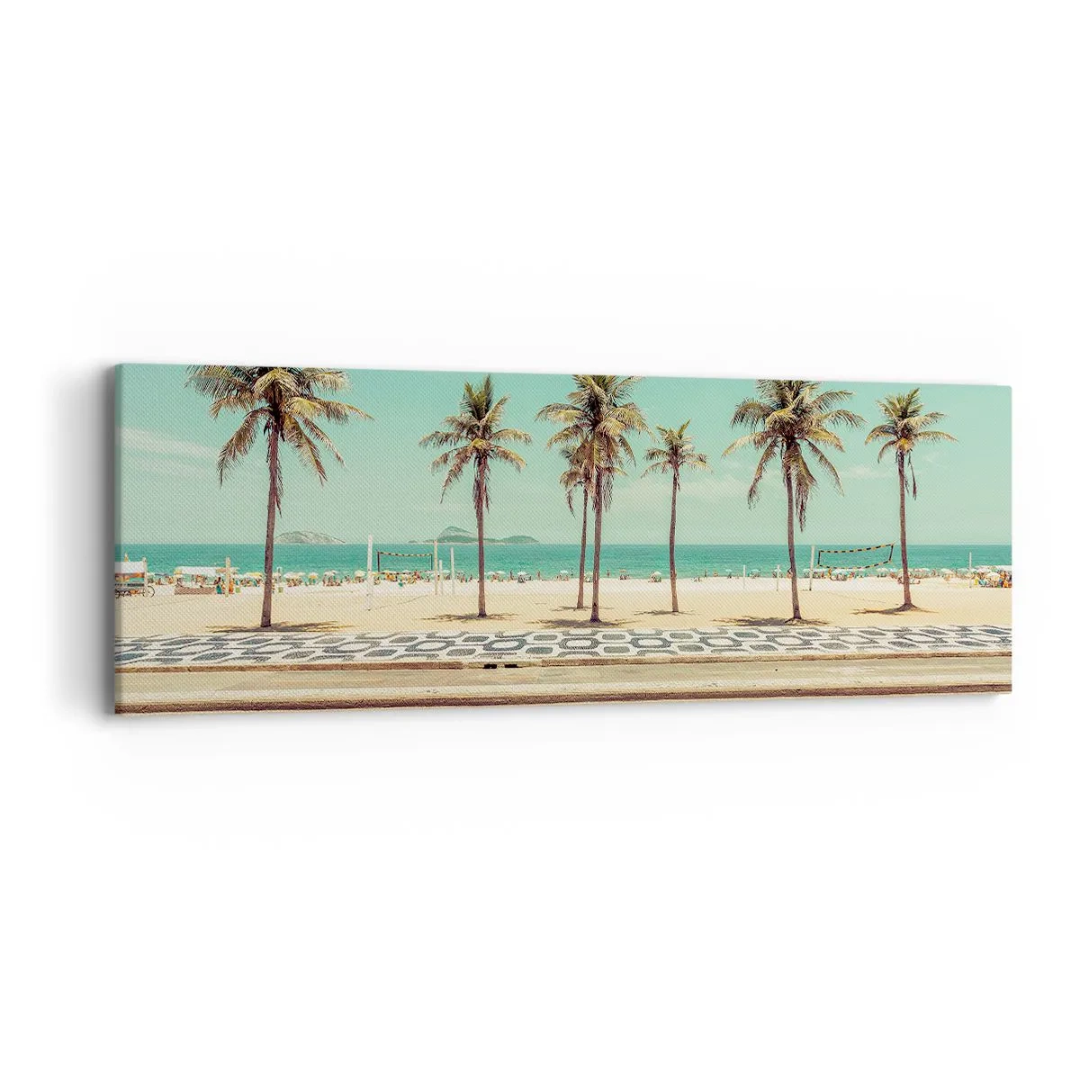 Schilderen op canvas - Op wacht op het strand - 90x30 cm