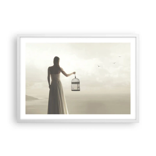 Poster in een witte lijst - Wees vrij - 70x50 cm