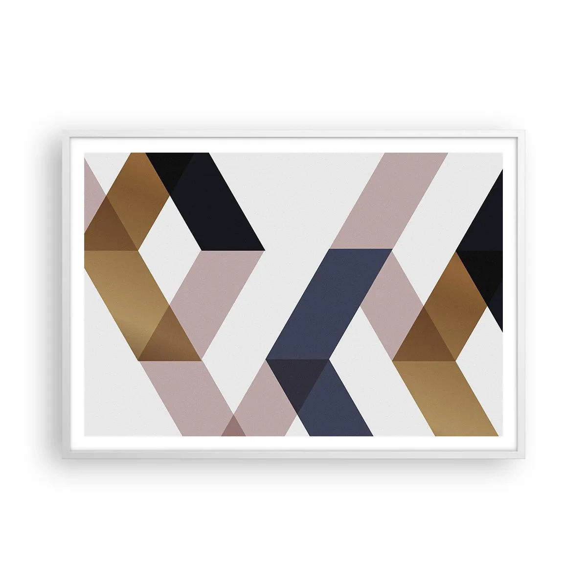 Poster in een witte lijst - Vlakken en hoeken - 100x70 cm