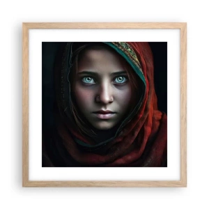 Een poster in een licht eiken lijst - Oosterse prinses - 40x40 cm
