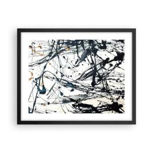Poster in een zwarte lijst - Expressionistische abstractie - 50x40 cm
