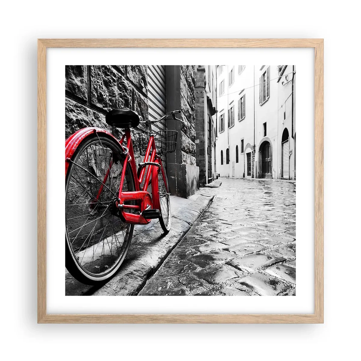 Een poster in een licht eiken lijst - Echte schoonheid verveelt niet - 50x50 cm