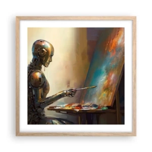 Een poster in een licht eiken lijst - De kunst van de toekomst - 50x50 cm