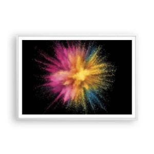 Poster in een witte lijst - De geboorte van kleuren - 100x70 cm