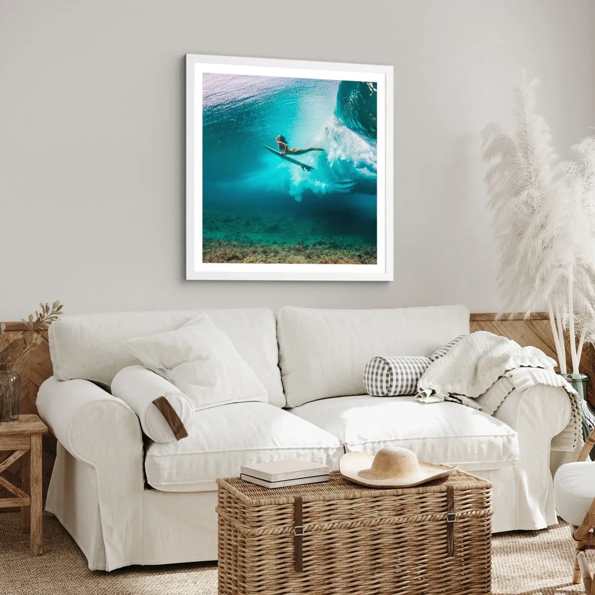 Poster in een witte lijst - Onderwaterwereld - 40x40 cm