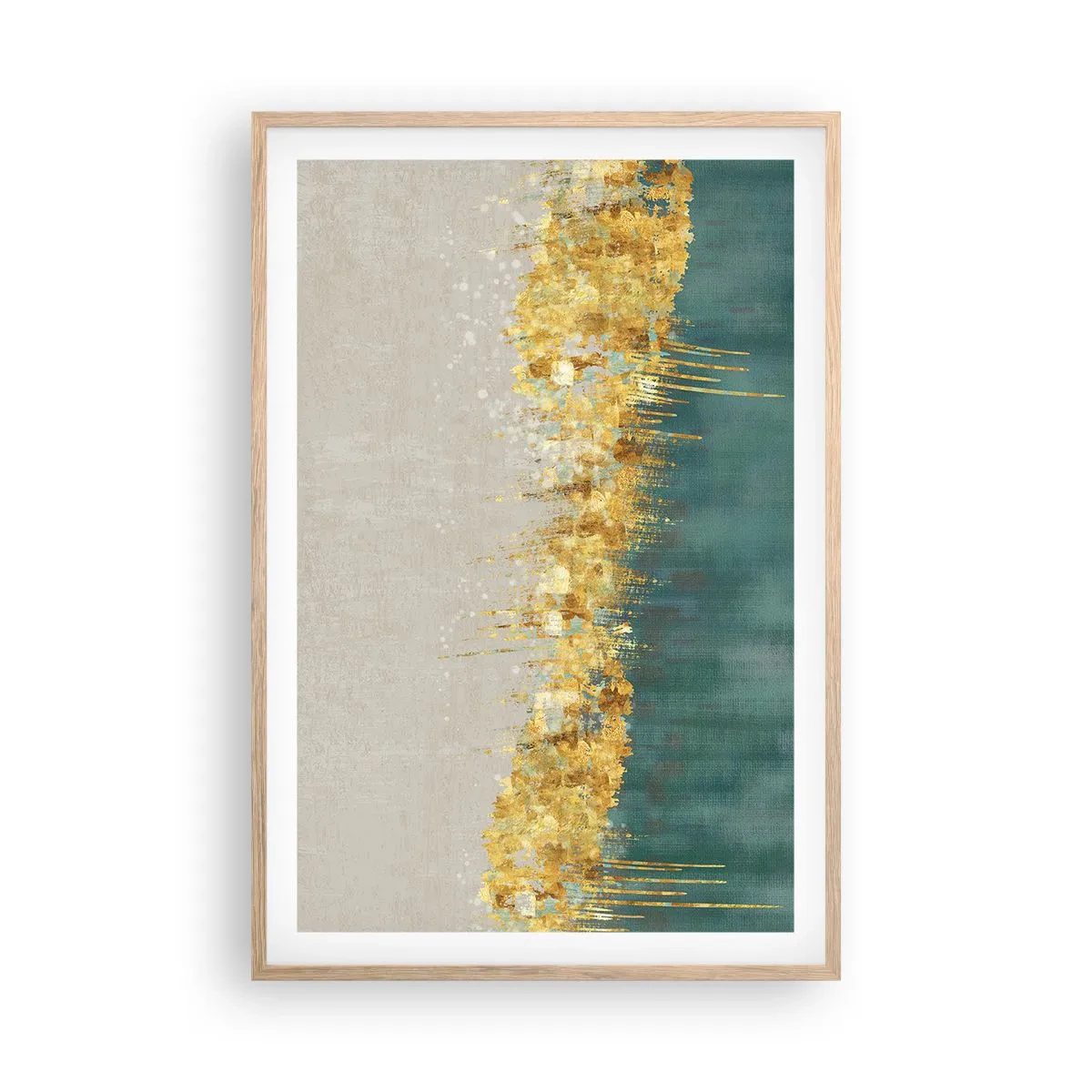 Een poster in een licht eiken lijst - De gouden rand - 61x91 cm
