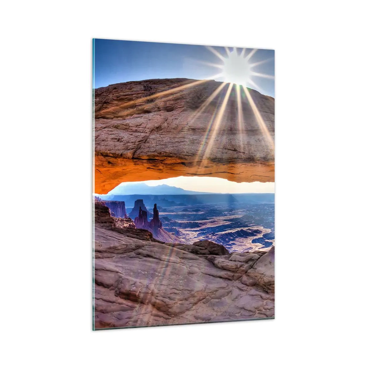 Schilderen op glas - Door de rotspoort - 50x70 cm