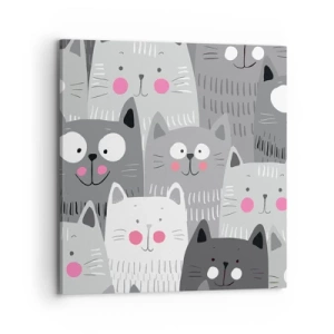 Schilderen op canvas - De wereld van de kat - 70x70 cm