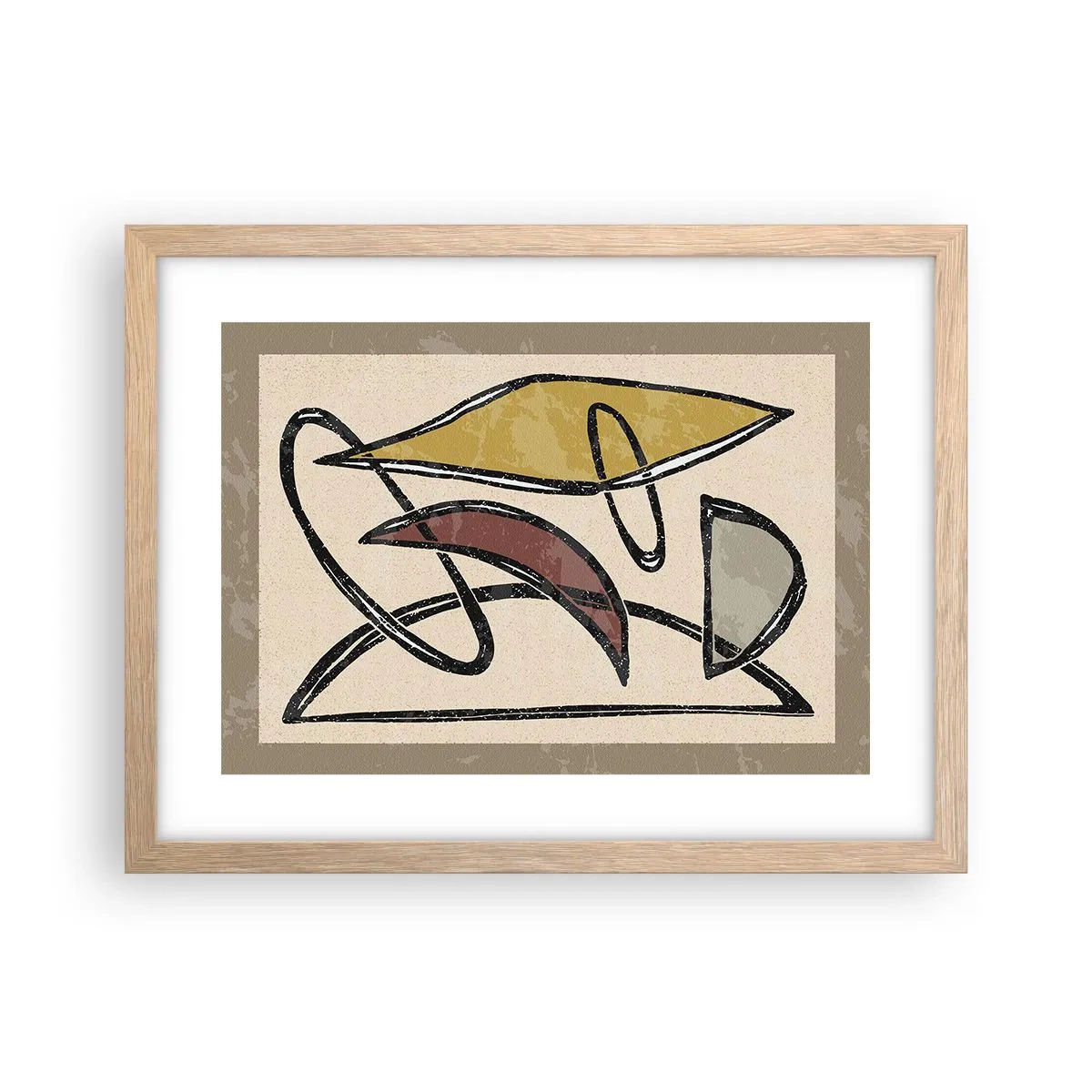 Een poster in een licht eiken lijst - Verticale en horizontale lijnen - 40x30 cm