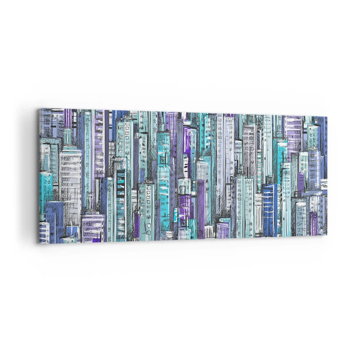 Schilderen op canvas - Blauwachtig van de hemel - 120x50 cm