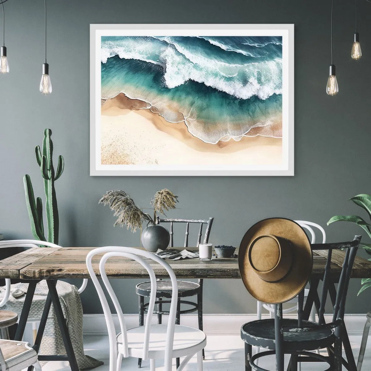 Poster in een witte lijst - De eeuwige ontmoeting - 100x70 cm