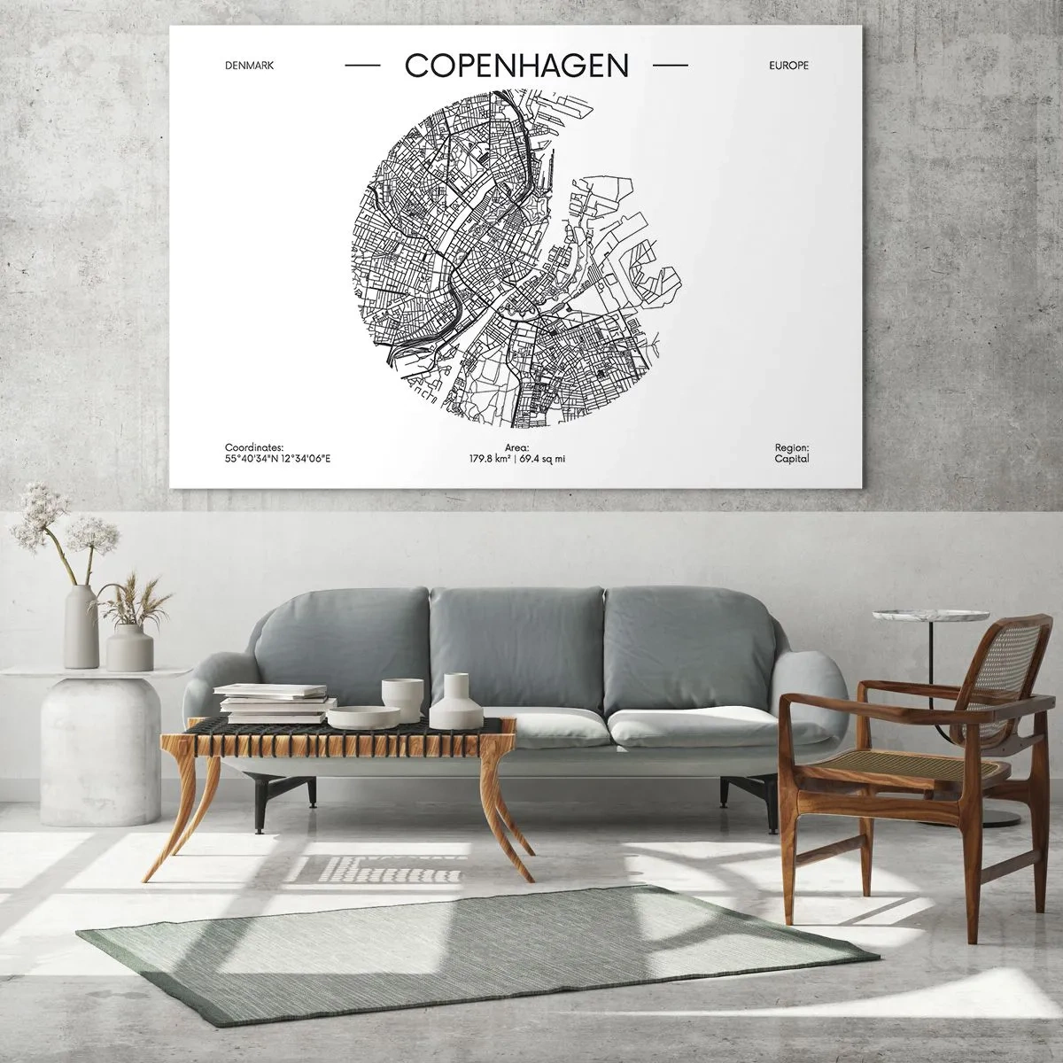 Schilderen op glas - Anatomie van Kopenhagen - 120x80 cm