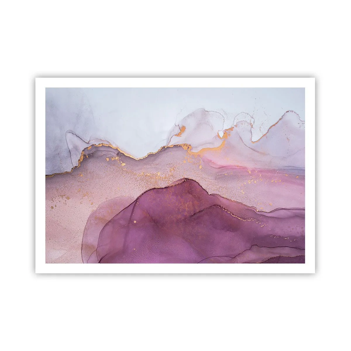 Poster - Lila en paarse golven - 100x70 cm