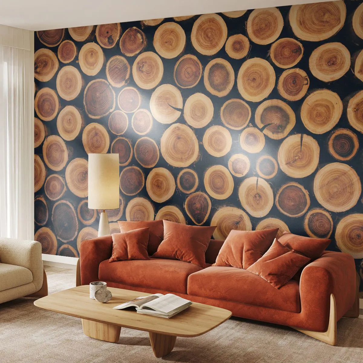 Fotobehang Standard Eco - Hoe oud zie ik eruit? - Boomstam, Woud, Deel - 400x280 cm