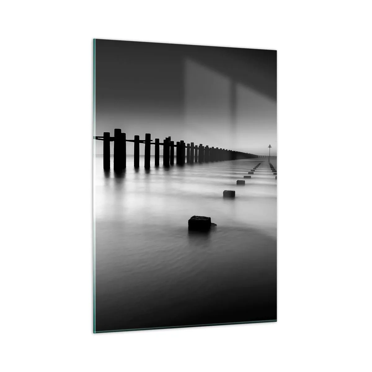 Schilderen op glas - Grijze verte in de mist - 50x70 cm