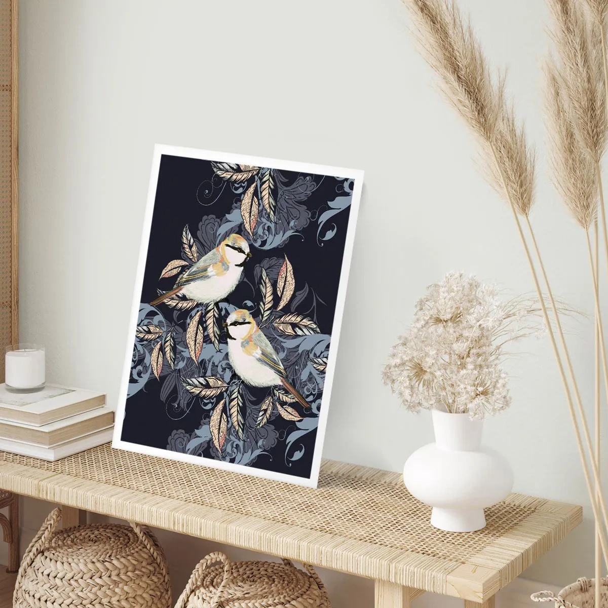 Poster - Geel-blauwe triller - 40x50 cm