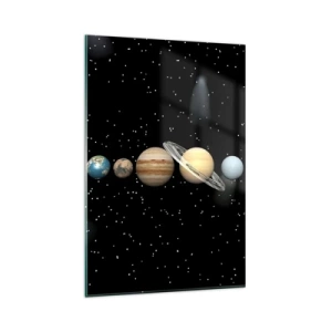 Schilderen op glas - En de planeten razen, razen...  - 80x120 cm