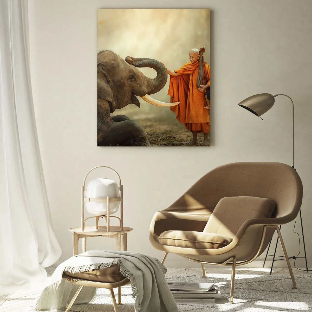 Schilderen op glas - Ontmoeting tijdens een reis - 50x70 cm