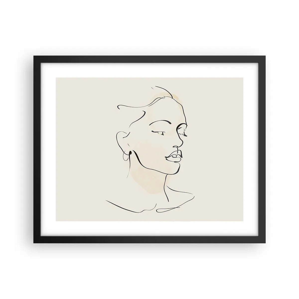 Poster in een zwarte lijst - Een bepaalde lijn - 50x40 cm