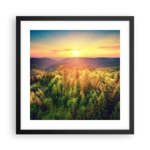 Poster in een zwarte lijst - Hoekpunten en topjes - 40x40 cm