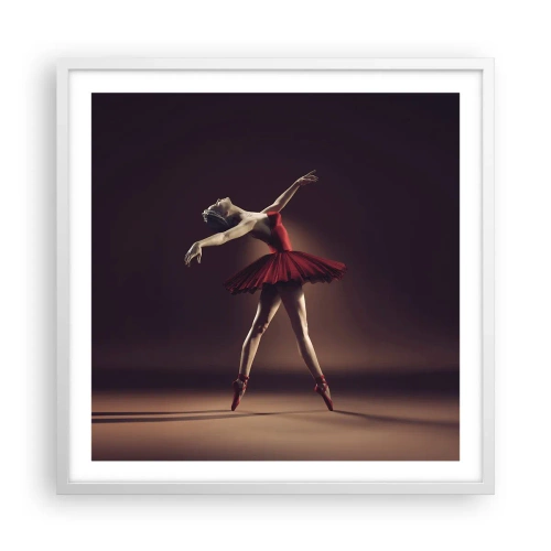 Poster in een witte lijst - Een prima ballerina - 60x60 cm