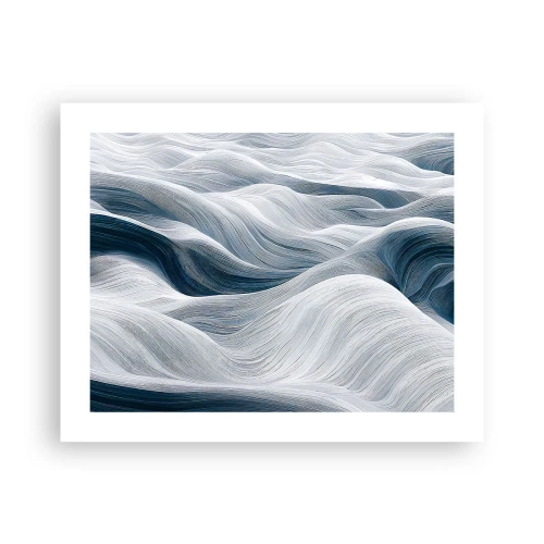 Poster - Witte en blauwe golven - 50x40 cm