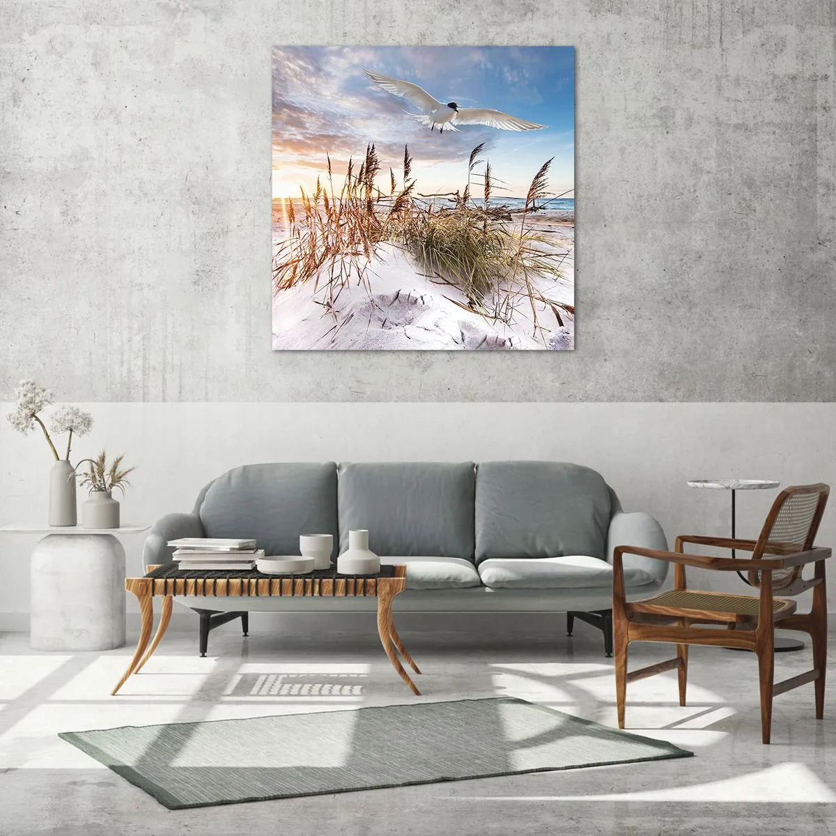 Schilderen op glas - Wind uit zee - 40x40 cm