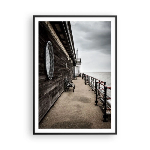 Poster in een zwarte lijst - De tijd bleef stilstaan - 70x100 cm