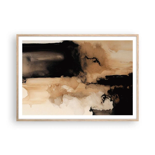 Een poster in een licht eiken lijst - Intrigerende abstractie - 100x70 cm