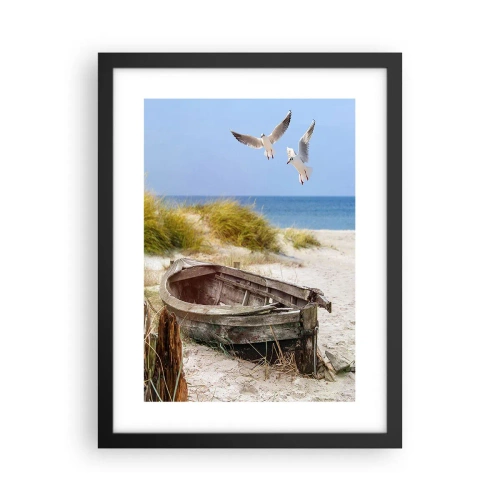 Poster in een zwarte lijst - Badend in de wind - 30x40 cm