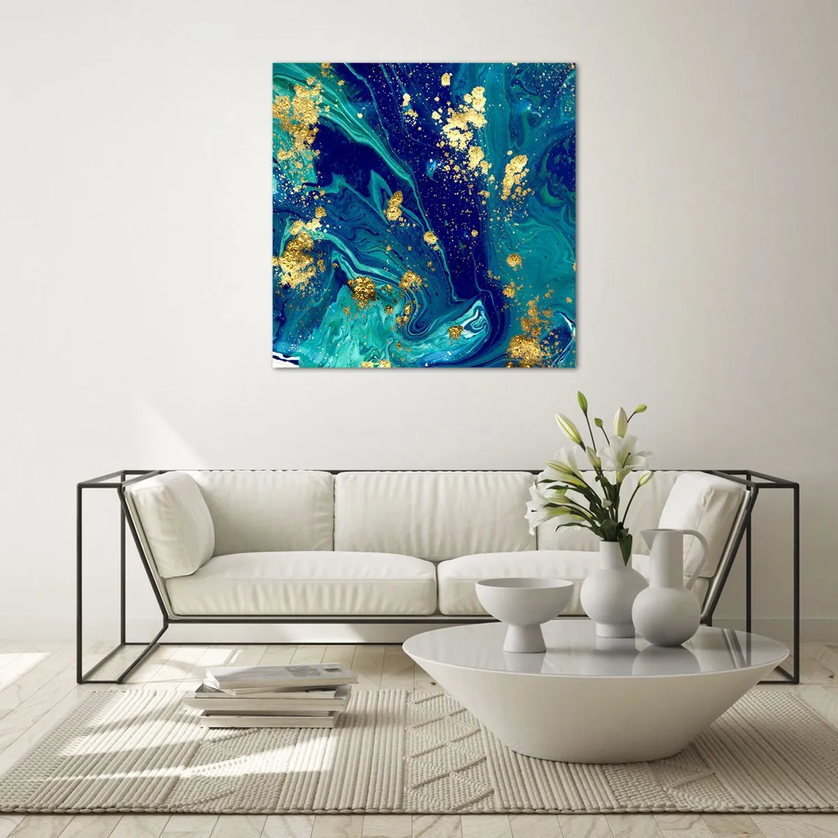 Schilderen op glas - De bloemblaadjes van de zon - 60x60 cm