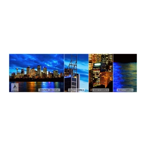 Fotobehang Staaltje Standard Eco - Een nacht van licht en kleuren - Stad, Sydney, Architectuur - 100x30 cm