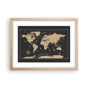 Een poster in een licht eiken lijst - De grenzen van mijn wereld - 40x30 cm