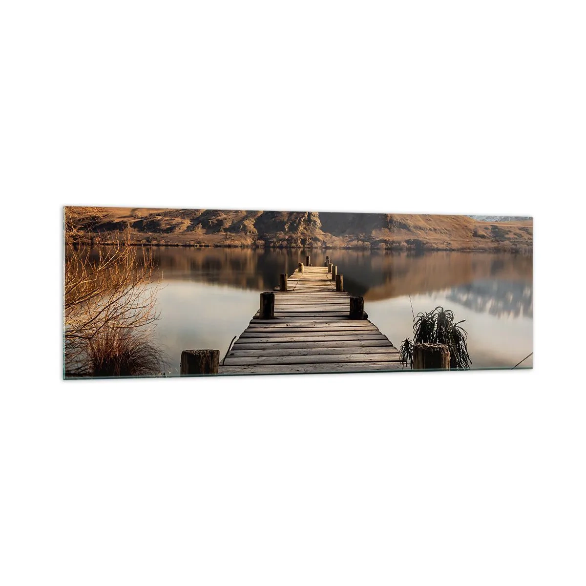 Schilderen op glas - Landschap in stilte - 160x50 cm
