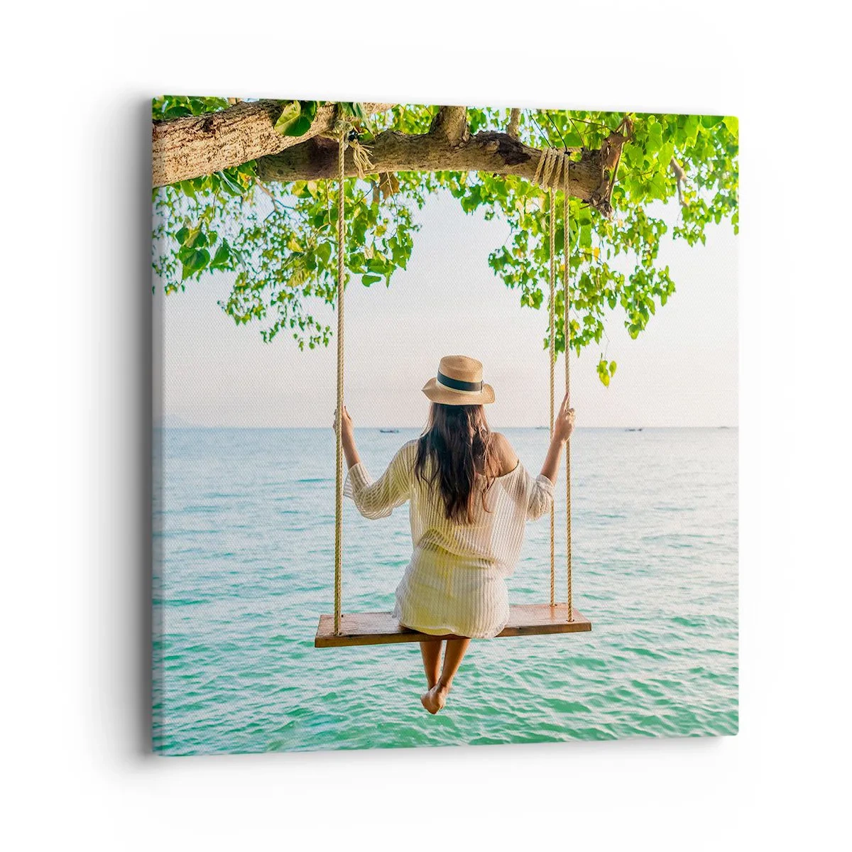 Schilderen op canvas - Het leven is prachtig - 40x40 cm