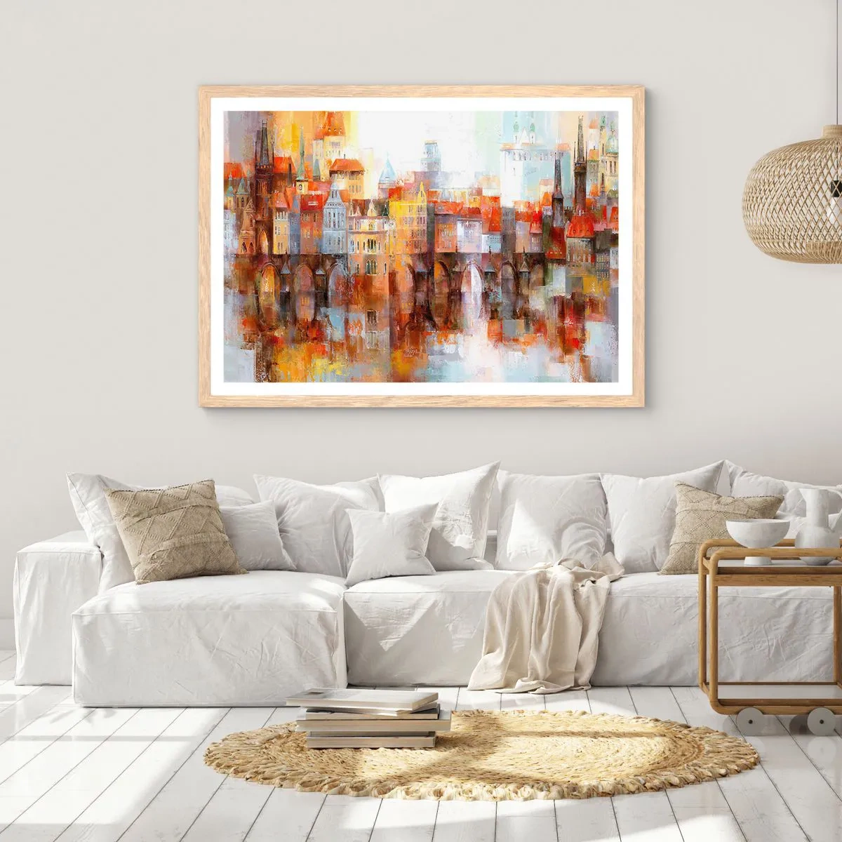 Een poster in een licht eiken lijst - Ook onder de brug is het mooi - 40x30 cm