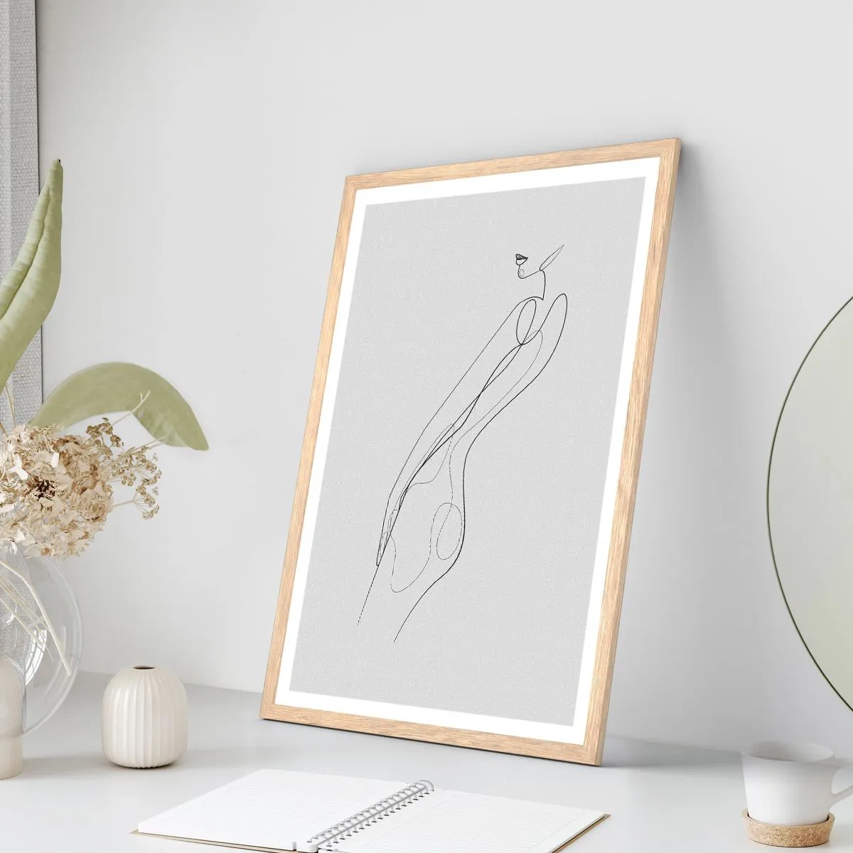 Een poster in een licht eiken lijst - Gewoon een belofte - 50x70 cm