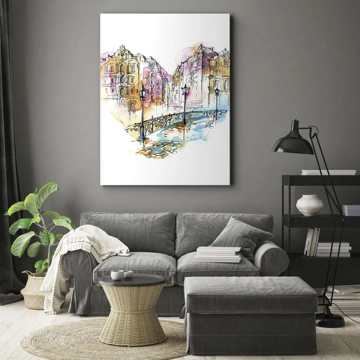 Schilderen op canvas - Het hart van de stad - 70x100 cm
