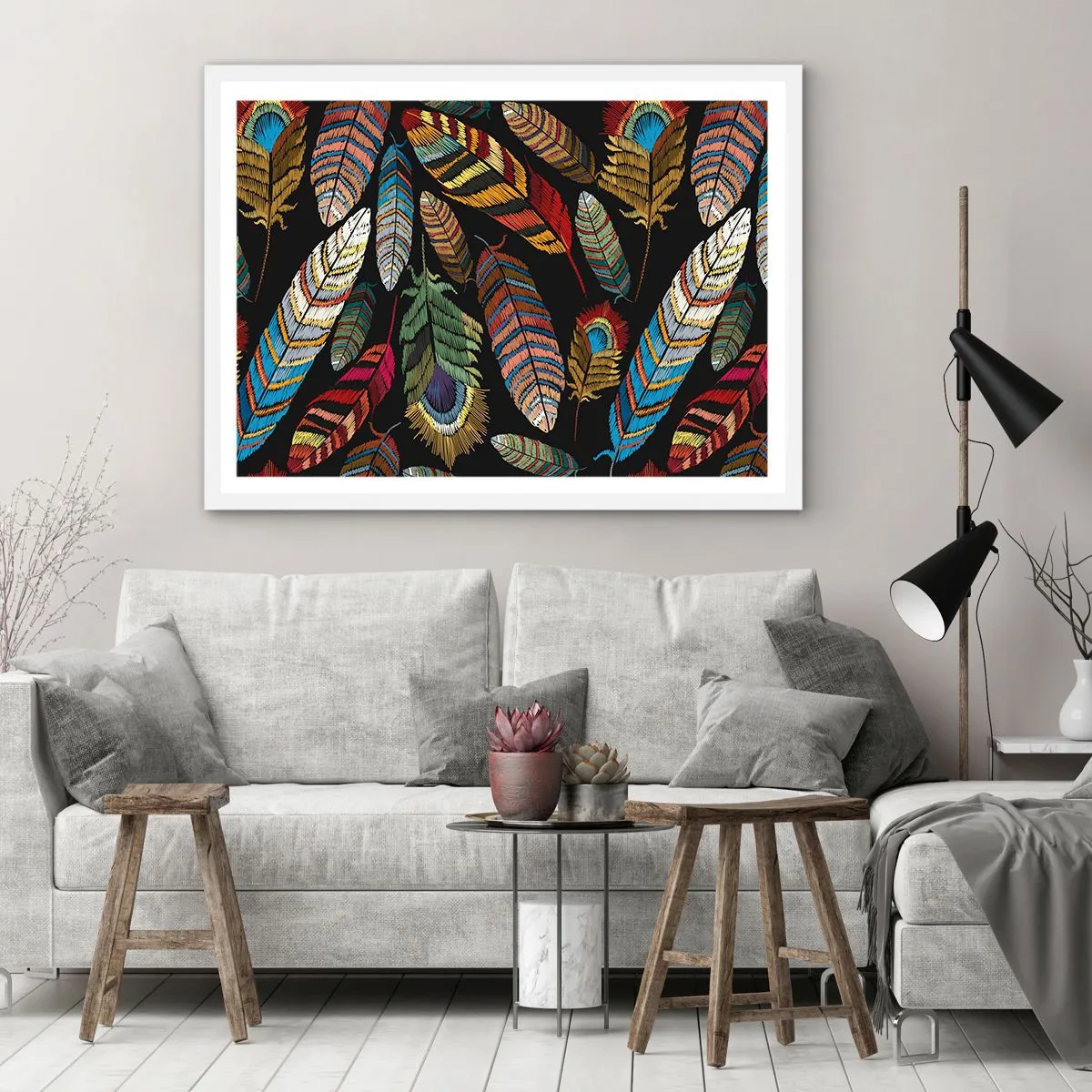 Poster in een witte lijst - Het vogelcarnaval - 40x30 cm