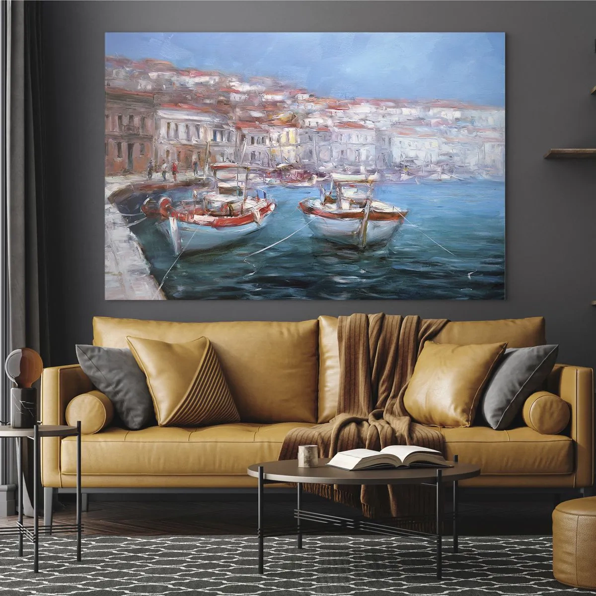 Schilderen op glas - Italiaanse baai - 100x70 cm