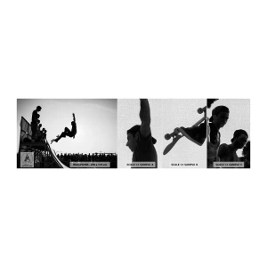 Fotobehang Monster Premium Canvas - Helden en kijkers - Skatepark, Skateboard, Sport - 100x30 cm