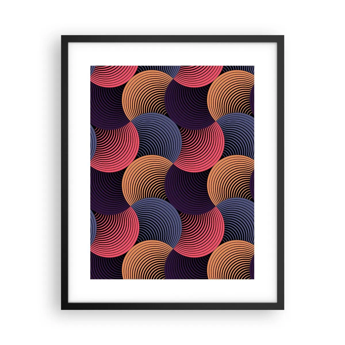 Poster in een zwarte lijst - In een cirkelvormig ritme - 40x50 cm