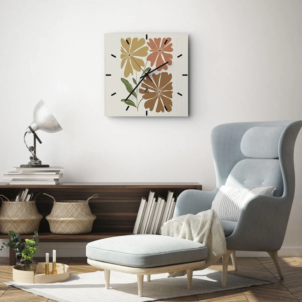 Wandklok - Klok - Natuur en geometrie - 30x30 cm