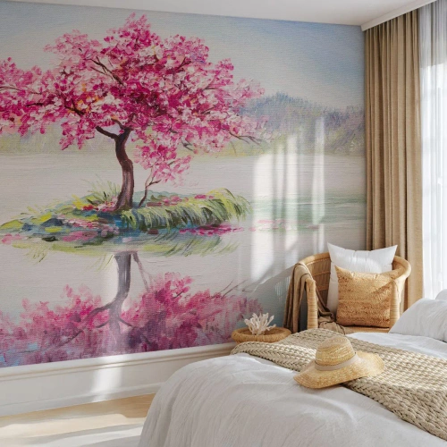 Fotobehang Premium Sand - Lentefeest - Deel, Boom, Landschap - 200x140 cm