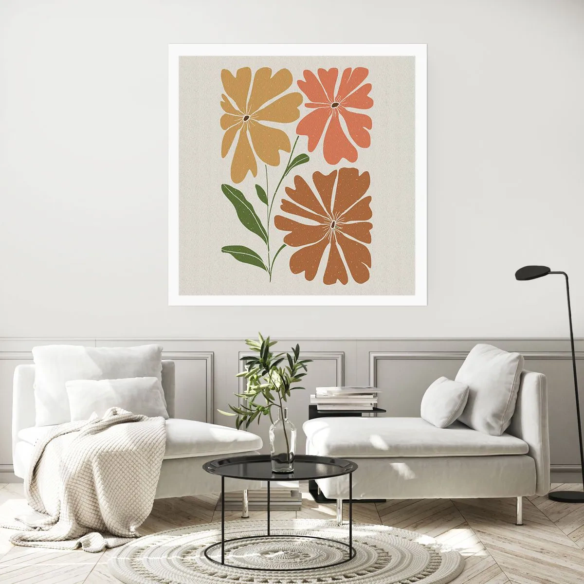 Poster - Natuur en geometrie - 30x30 cm